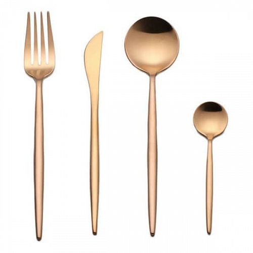 Набор столовых приборов Maison Maxx Stainless Steel Cutlery Set Gold (Золотистый) — фото